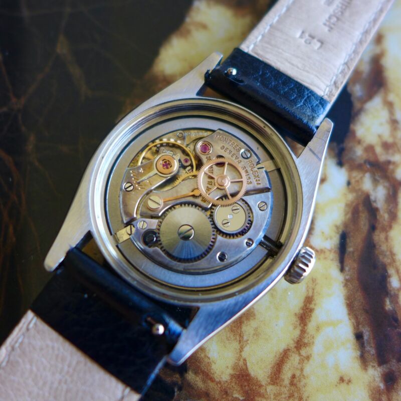 A BEAUTIFUL GENTS VINTAGE 1957 ROLEX OYSTER PRECISION 9/3/6 EXPLORER DIAL STEEL