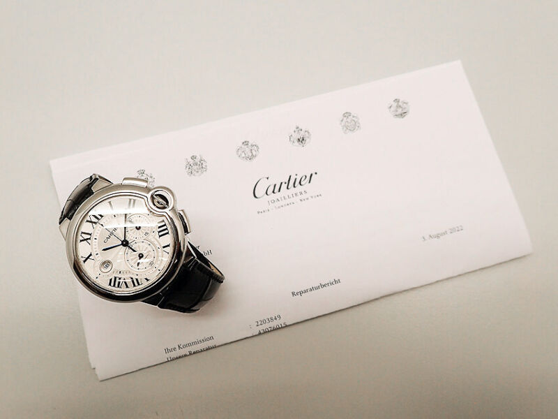 CARTIER BALLON BLEU CHRONOGRAPH 43.5 mm WATCH Ref. 3109 CARTIER SERVICE 08/2022