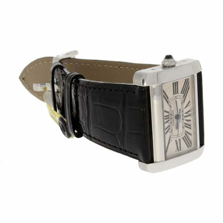 Cartier Tank Divan Ladies Stainless Steel Watch + Official Alligator Strap 2612