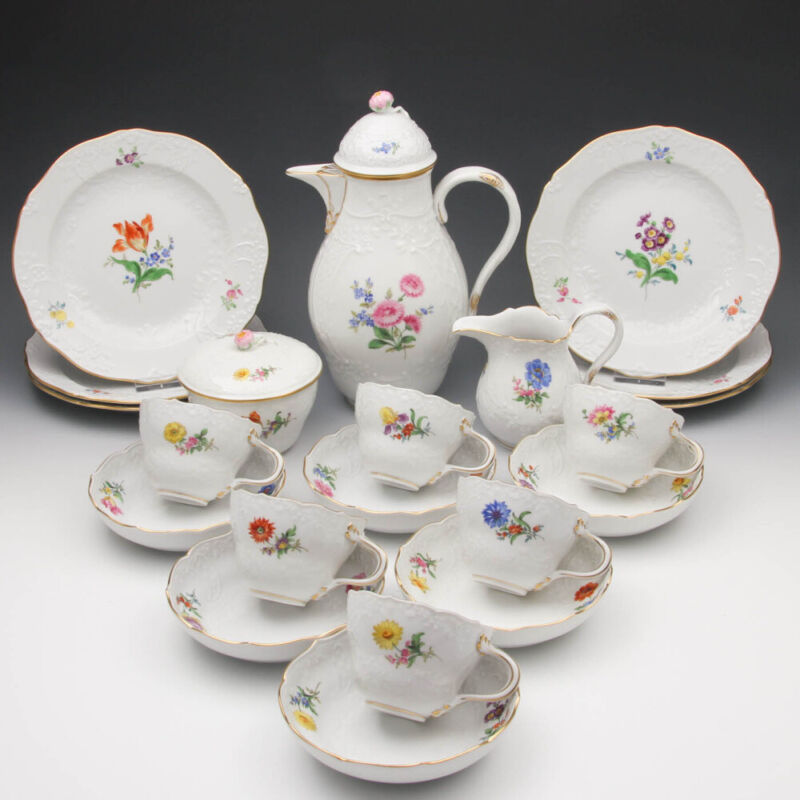 Coffee service Meissen new rope in decor flower2-