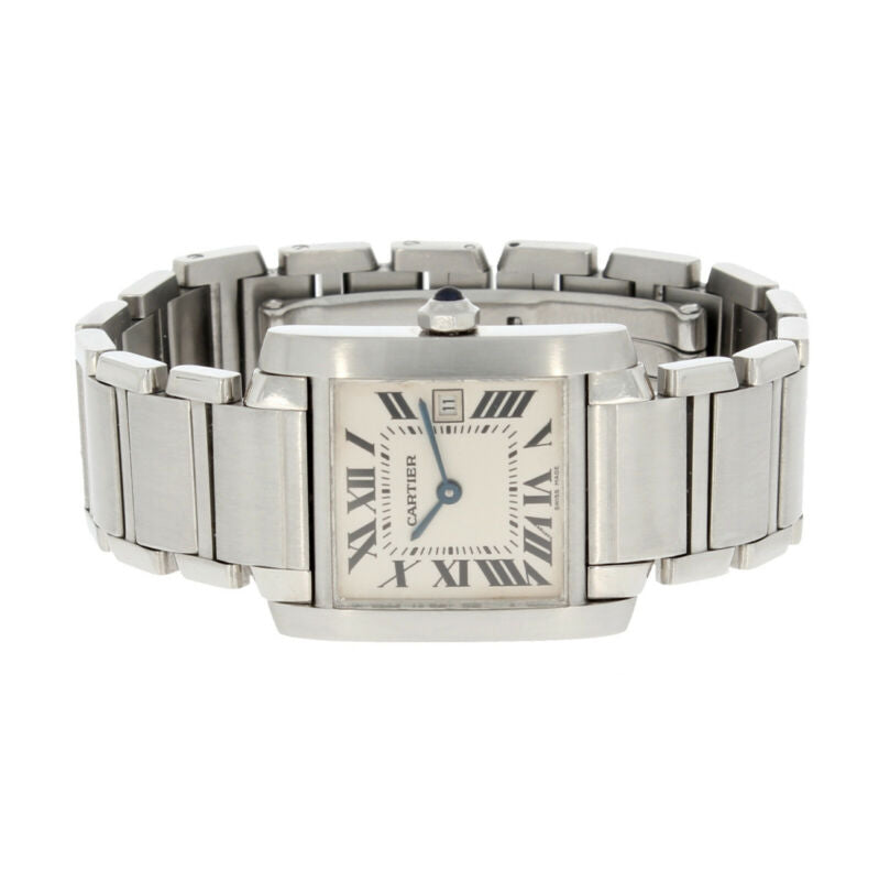Cartier Tank Francaise Midi Size Quartz Stainless Steel Watch 2465