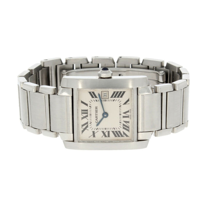 Cartier Tank Francaise Midi Size Quartz Stainless Steel Watch 2465