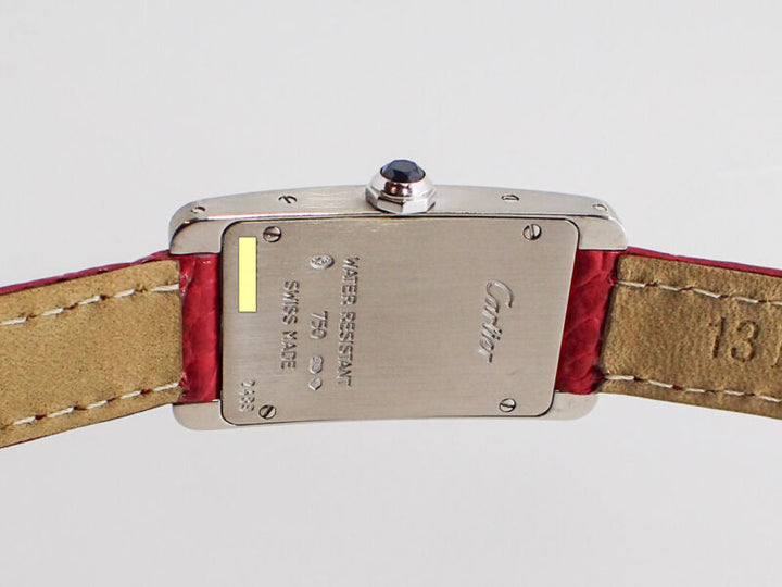 CARTIER TANK AMERICAN BOX WATCH Ref. 2489 WHITE GOLD 18K