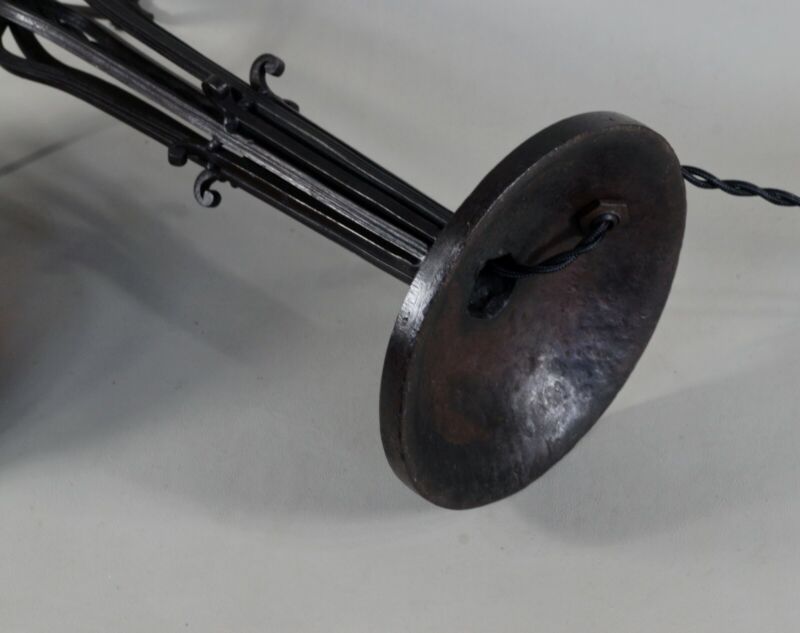 ドーム兄弟　大きなフランス製アールデコランプ　1925年　1930年　錬鉄製