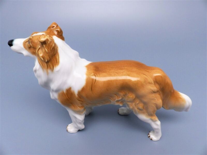 マイセン人形　可愛いコリー犬のフィギュリン