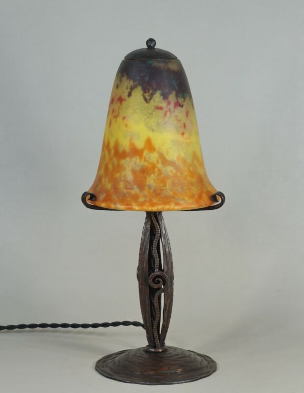 メネディー＆ドーム兄弟　フランス製アールデコランプ　1930年　錬鉄製