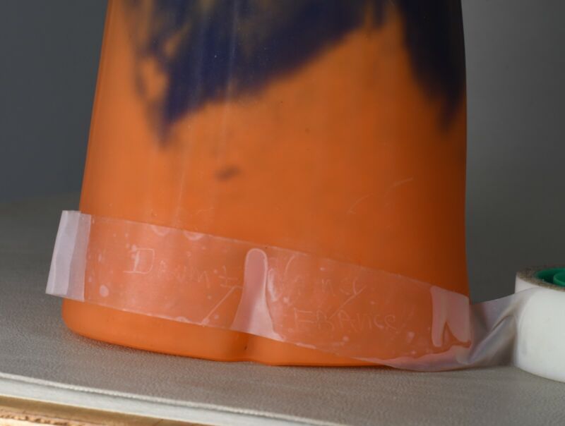 ドーム兄弟　希少なフランス製アールデコランプ　1930年　錬鉄製のサイン