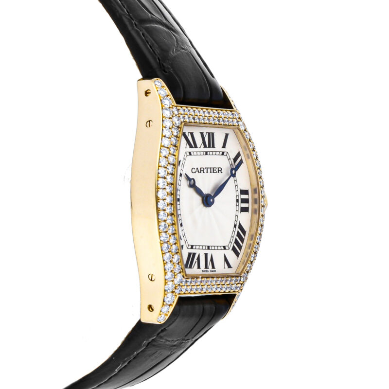 Cartier Tortue Manual Wind Yellow Gold Ladies Strap Watch WA503751