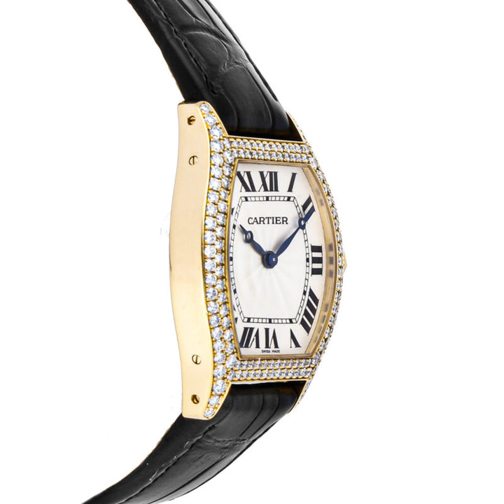Cartier Tortue Manual Wind Yellow Gold Ladies Strap Watch WA503751