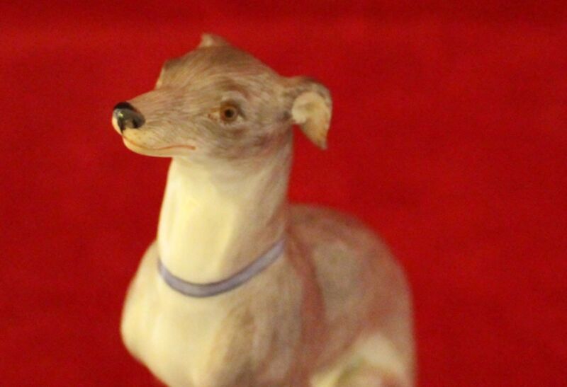 アンティーク マイセン人形 犬 グレイハウンドドッグ  19世紀
