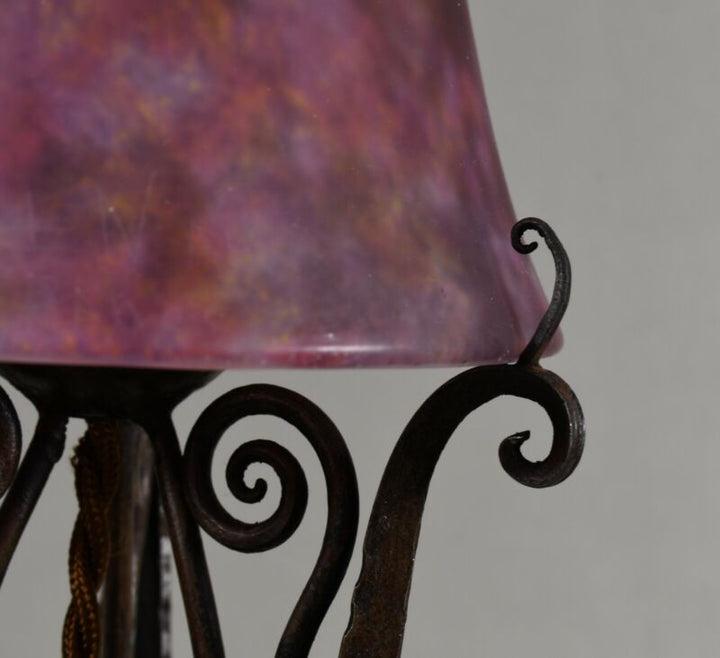 ドーム＆ロブジュ（ロブジェ）　フランス製アールデコランプ　錬鉄製　1930年