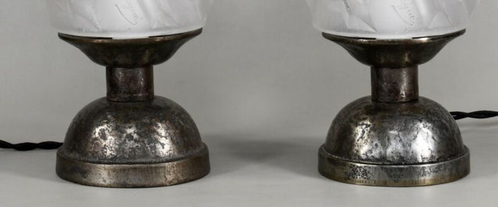 デュゲ　ペアのフランス製アールデコランプ　1930年