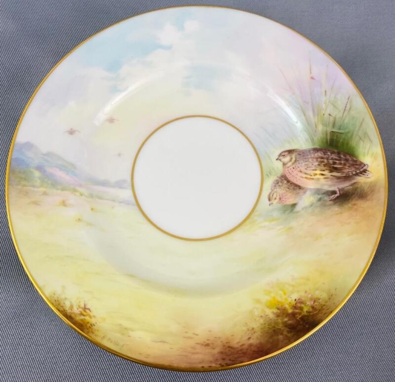 Vintage Trio~ Minton~c1960~#H5107 Quail Signed A.Holland Cup Saucer Side Plate