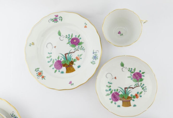 21pcs Meissen Sheaves Pattern Decor Coffee Service Gold Edge 6 People MINT-