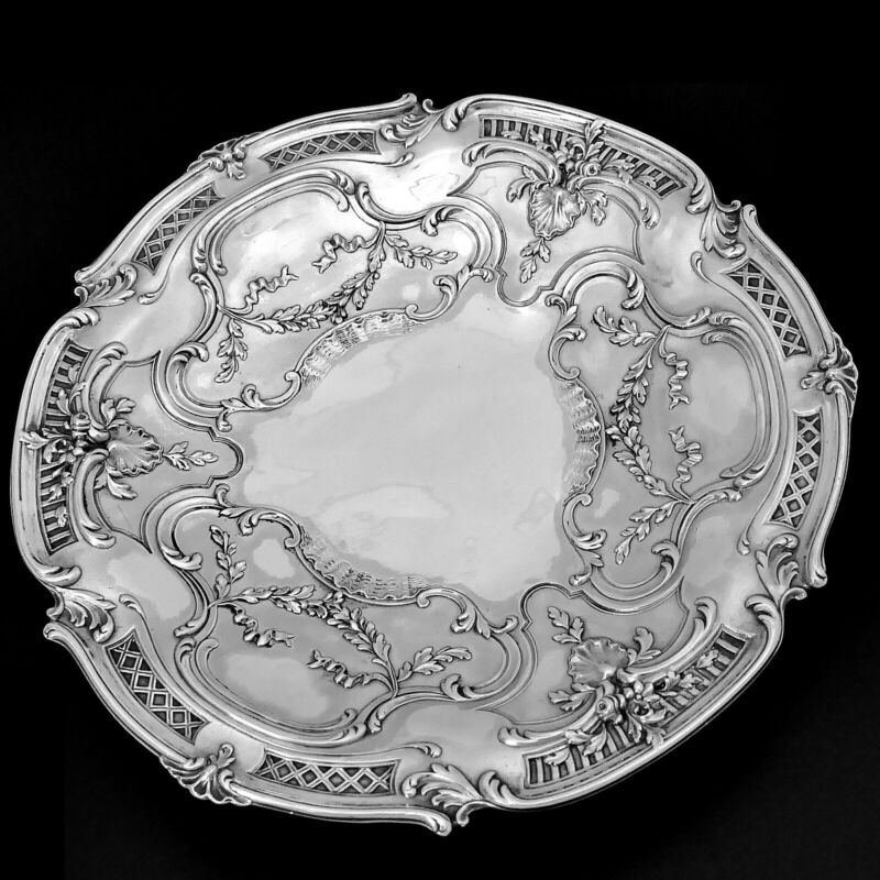 Puiforcat Rare French Sterling Silver Serving Dish, Garlands