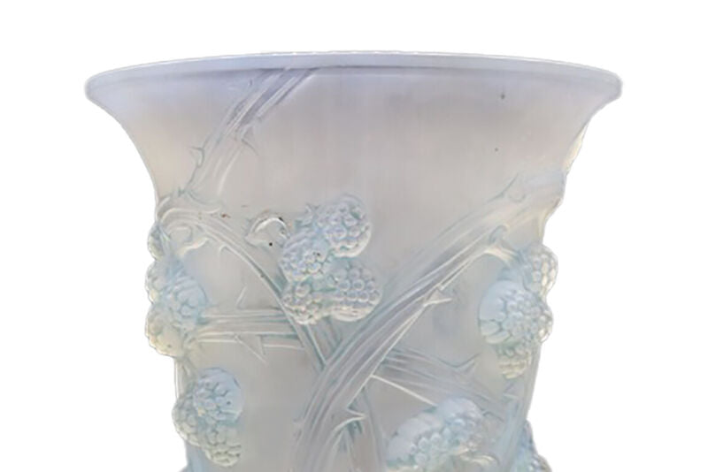 René Lalique. Opalescent Reflector Glass Vase -