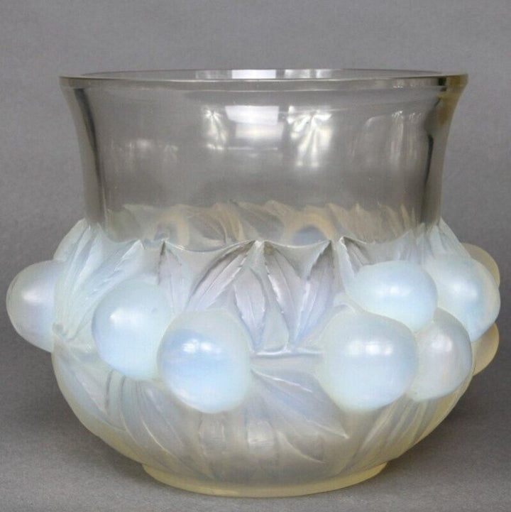 René Lalique: Opalescent ""Plums"" Vase-