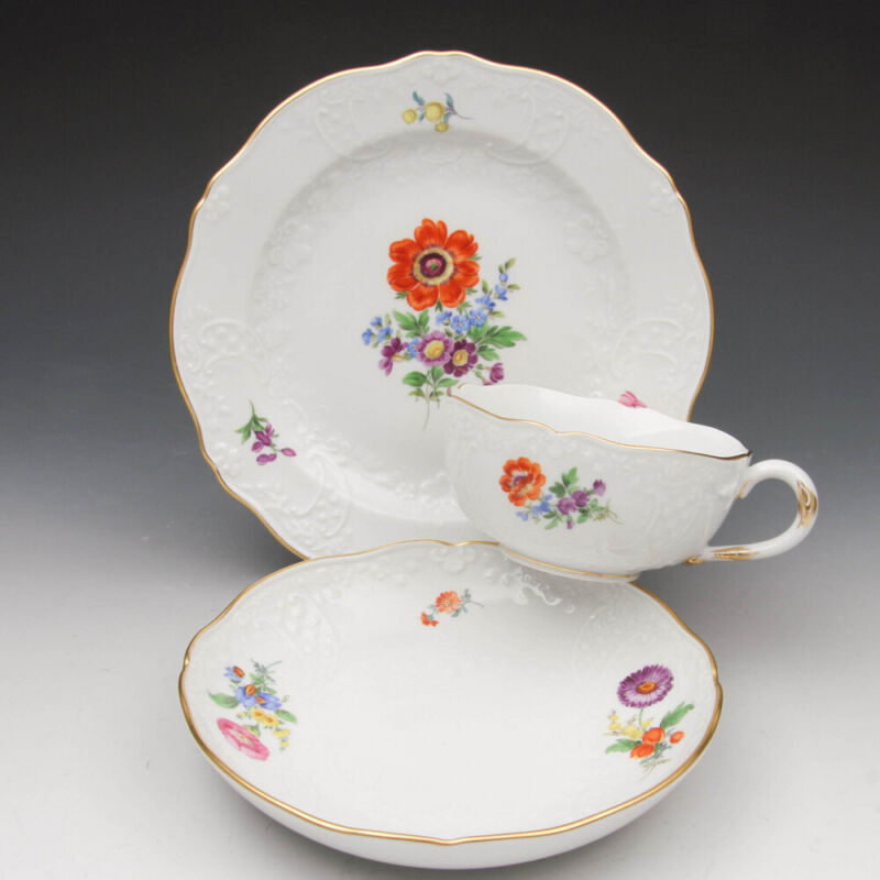 Wonderful tea service Meissen new rope flower3-