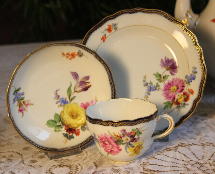 マイセン コーヒーサービス 4人用 Aカンテ フラワーブーケ 一級品