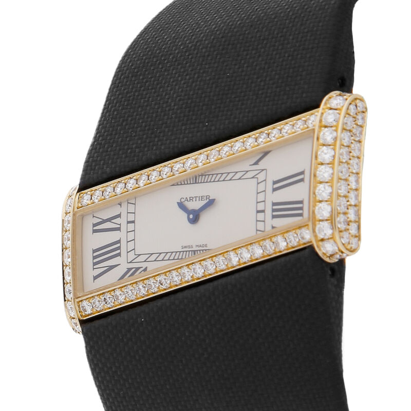 カルティエ ディアゴナル イエローゴールド&ダイヤモンドモデル　レディースクォーツウォッチ