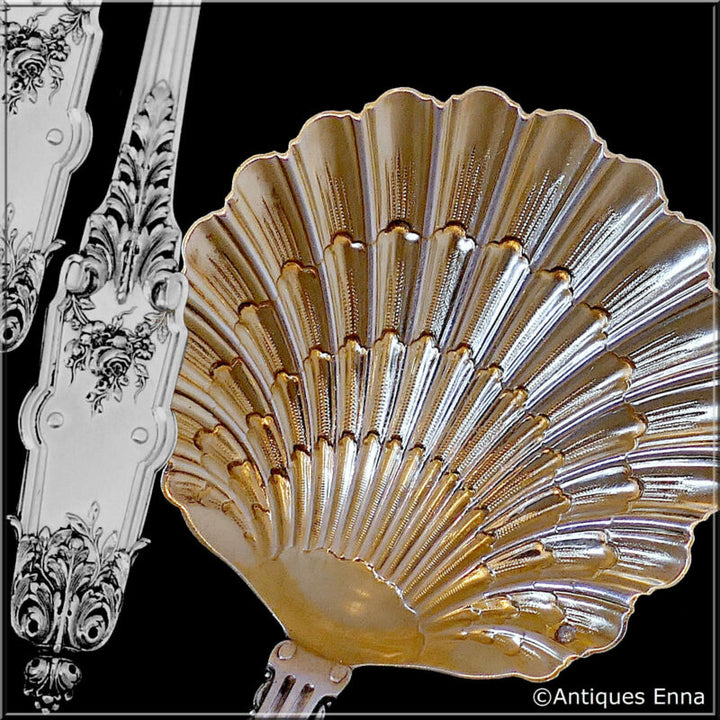 ピュイフォルカ フランス製スターリングシルバー 18K ゴールド ストロベリースプーン・アカンサス