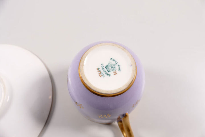 コールポート イギリス製 カップ＆ソーサー ピンクゴールドプレート 1900年頃
