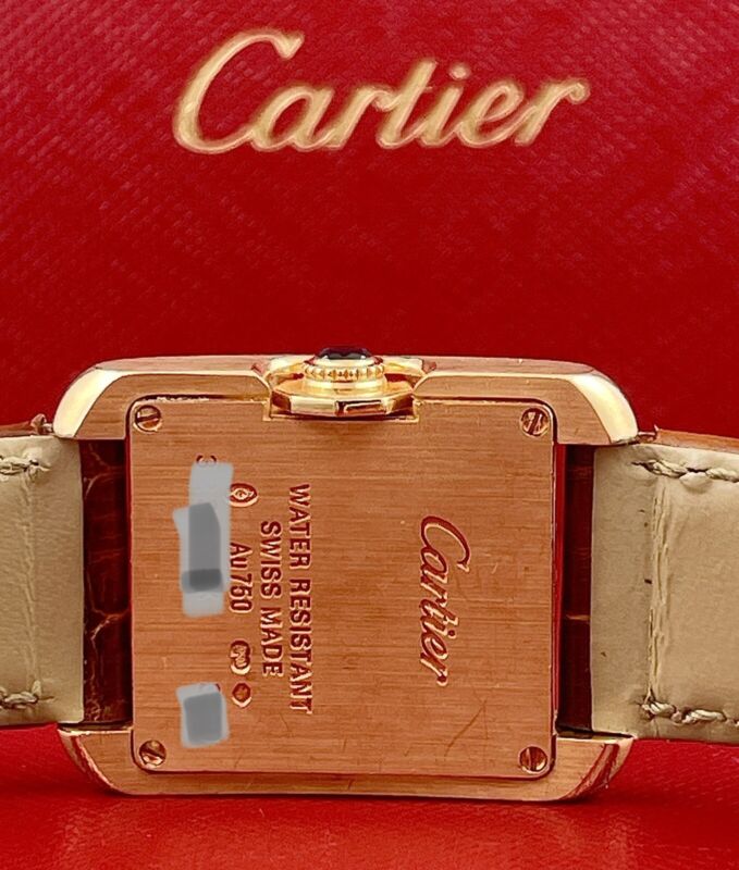 Cartier Tank 23mm Anglaise Rose Gold Silver Dial Ladies Watch Ref W1018255