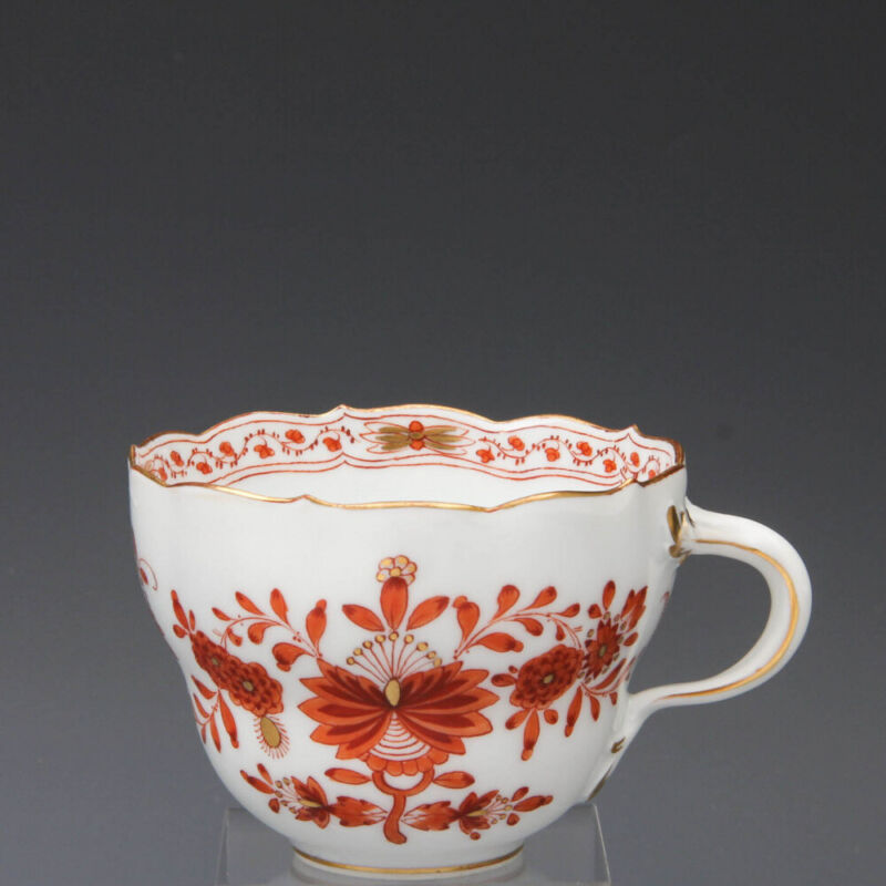 マイセン コーヒーサービス  1924年 インドの花　コーラルレッドペインティング