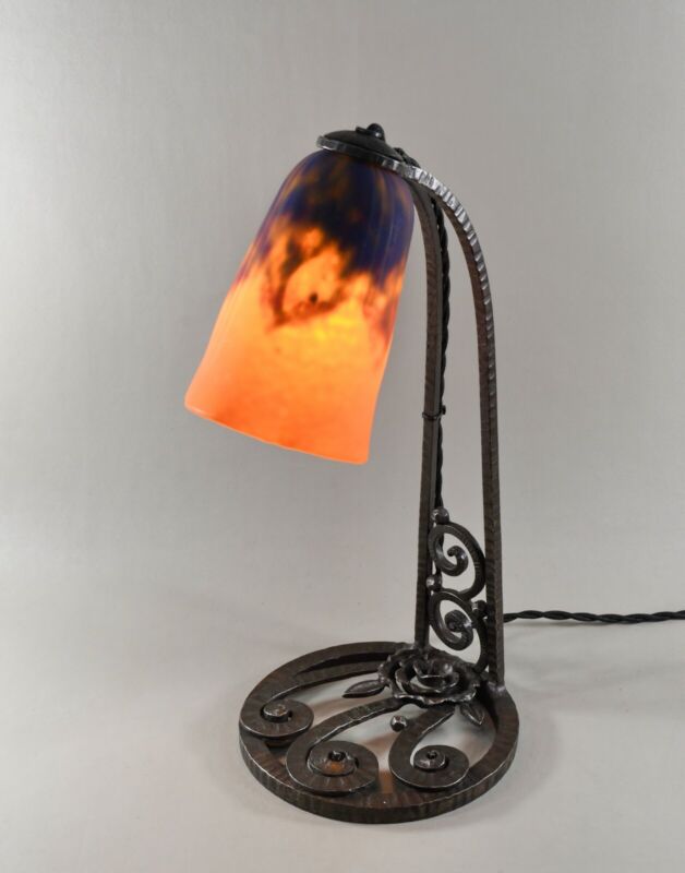 ドーム兄弟　希少なフランス製アールデコランプ　1930年　錬鉄製