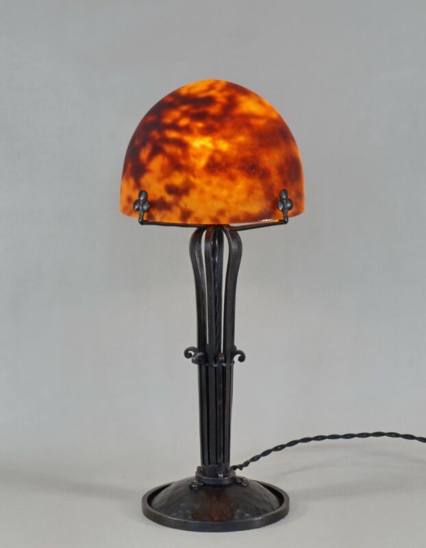 ドーム兄弟　大きなフランス製アールデコランプ　1925年　1930年　錬鉄製