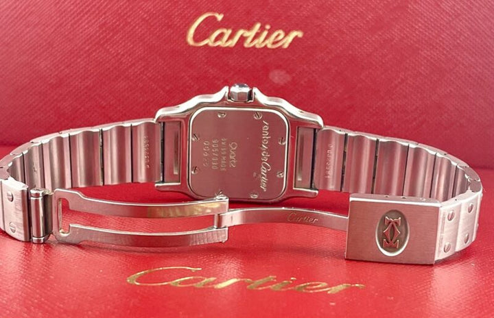 Cartier 24mm Santos Galbee Ladies Stainless Steel Quartz Watch Ref 00625