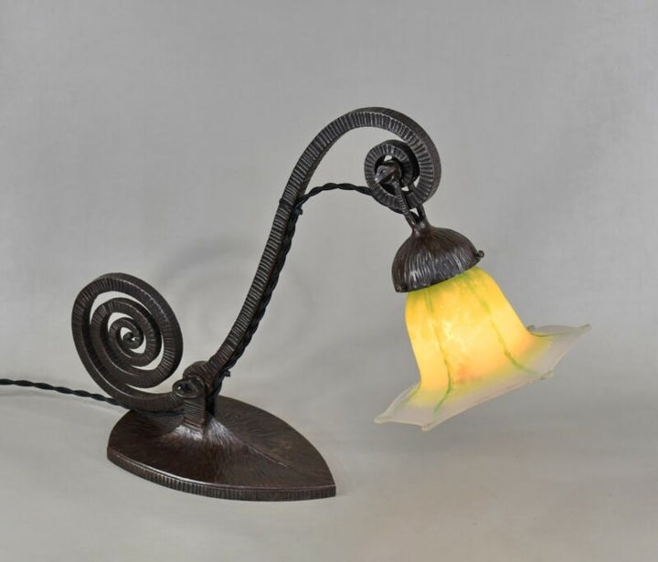 ドーム兄弟（ドームナンシー）希少なフランス製アールデコランプ　1930年　錬鉄製　ピアノランプ