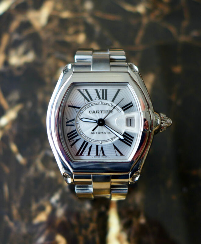 カルティエ ロードスター 自動巻き 37mm REF. 2510 腕時計 ステンレススチール