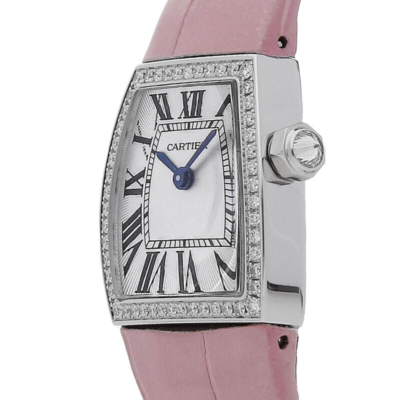 Cartier La Dona Quartz 22mm 18k White Gold Ladies Strap Watch WE600351