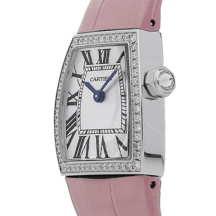 Cartier La Dona Quartz 22mm 18k White Gold Ladies Strap Watch WE600351