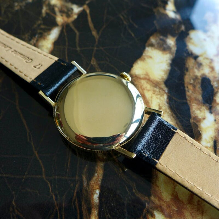 A STUNNING VINTAGE 1958 GENTS ROLEX PRECISION "COIN EDGE" IN 9k SOLID GOLD