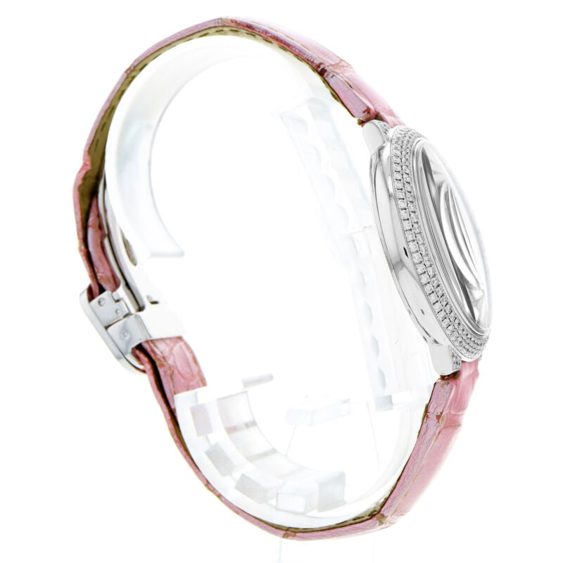 Cartier Ballon Bleu WE902042 3262 Factory Pave Diamond 18k 36mm White Gold Watch