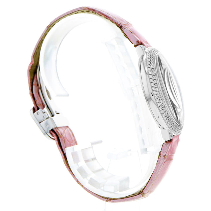 Cartier Ballon Bleu WE902042 3262 Factory Pave Diamond 18k 36mm White Gold Watch