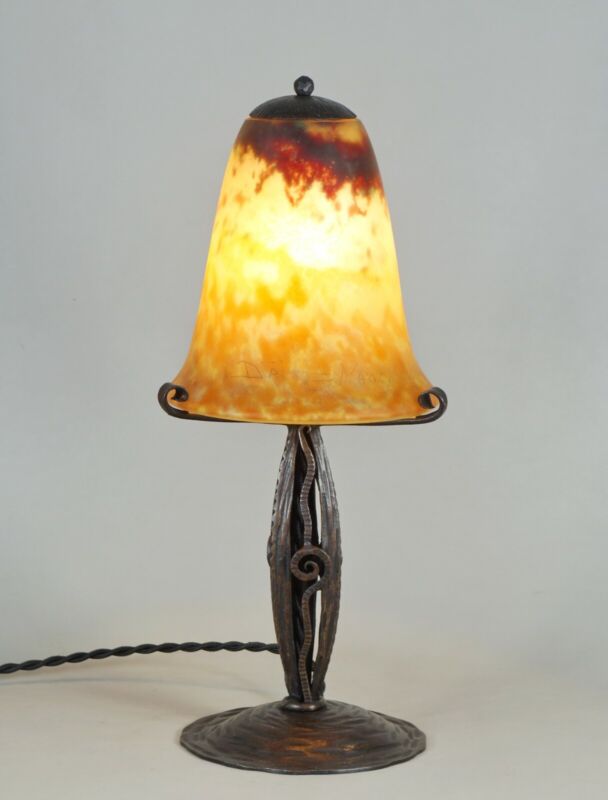 メネディー＆ドーム兄弟　フランス製アールデコランプ　1930年　錬鉄製