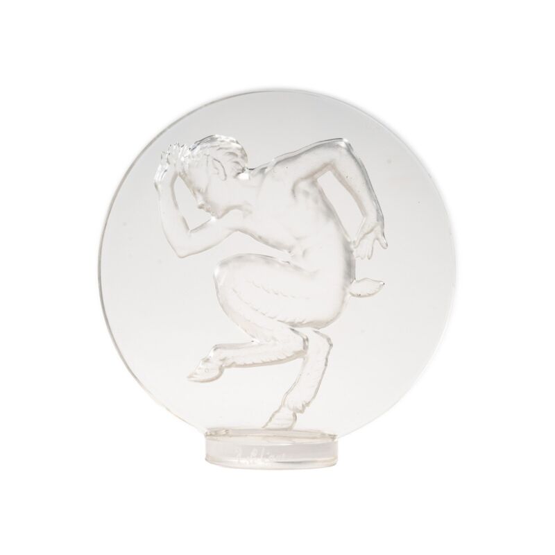 René Lalique: ""Fauna"" seal in pressed white molded glass-