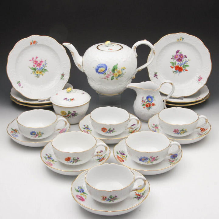 Wonderful tea service Meissen new rope flower3-
