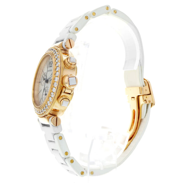 Cartier Pasha Seatimer WJ130004 3130 Diamond White MOP 18k 37mm Rose Gold Watch