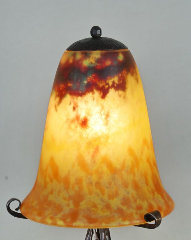 メネディー＆ドーム兄弟　フランス製アールデコランプ　1930年　錬鉄製