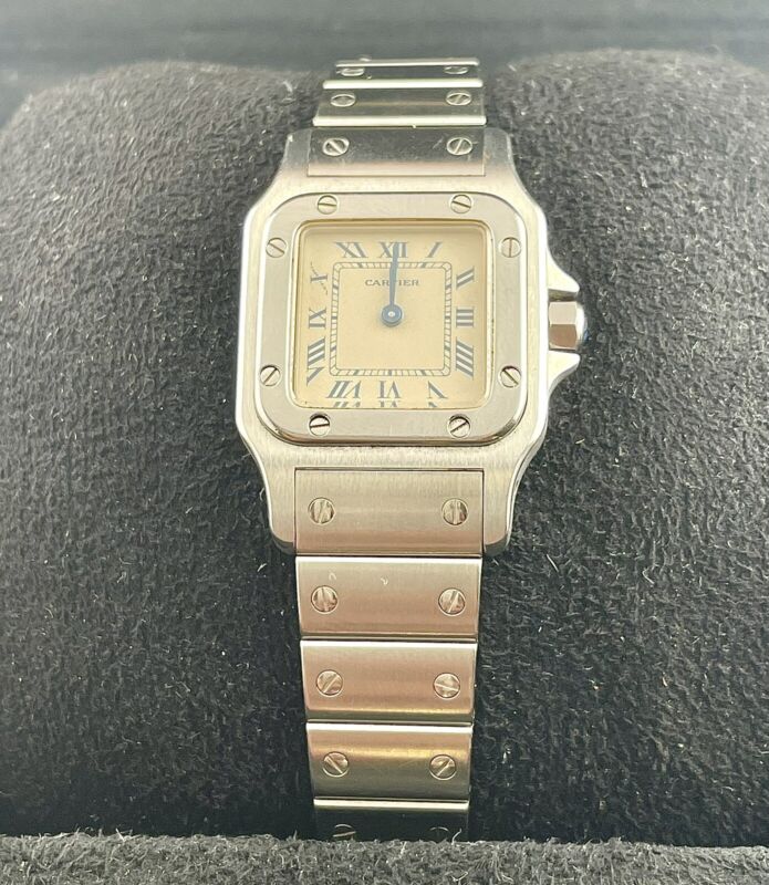 Cartier 24mm Santos Galbee Ladies Stainless Steel Quartz Watch Ref 00625
