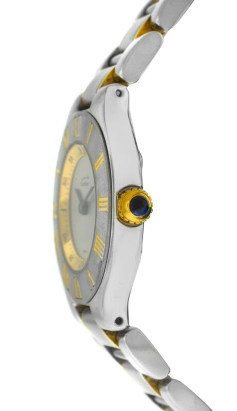 Cartier Must de Cartier 1340 Ladies Quartz 18K Gold Steel 28MM Watch