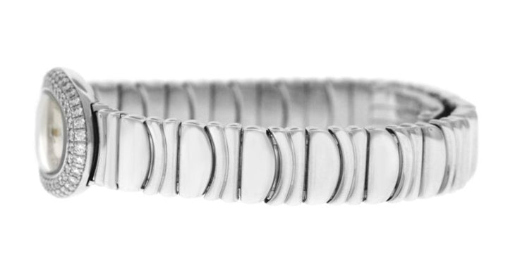 Cartier Baignoire Mini 2369 MOP Full 18K White Gold Ladies Quartz 18x24MM Watch