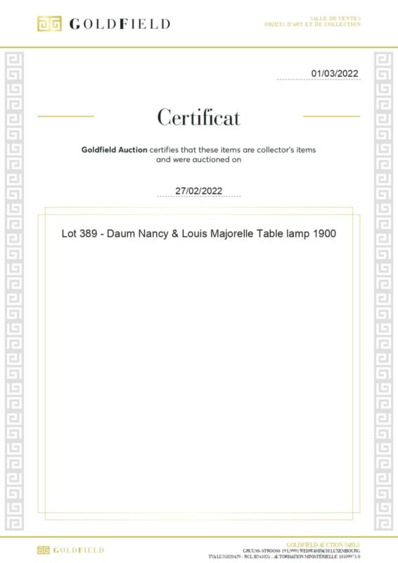 ドーム兄弟（ドームナンシー）&ルイ・マジョレル合作アンティークテーブルランプ