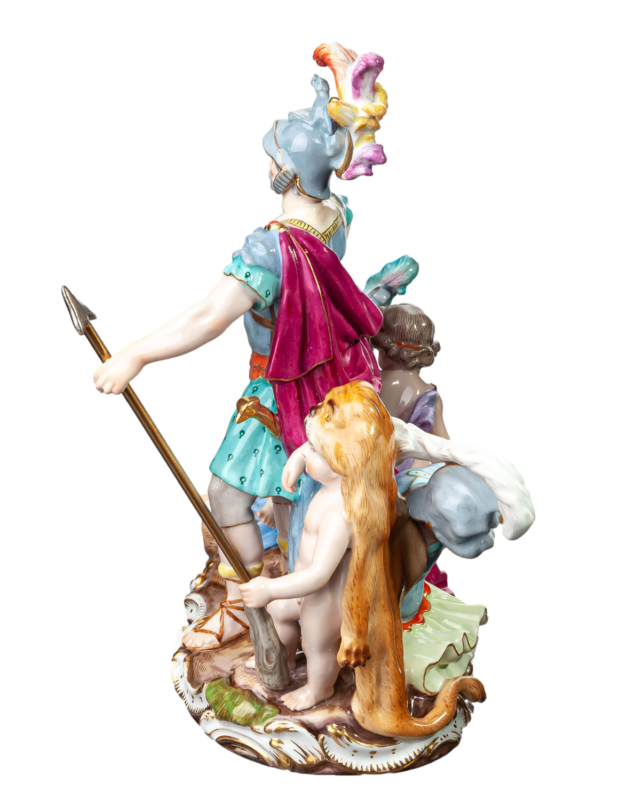 マイセン人形（フィギュリン） マルスと3人のキューピッド M.A.アシエ 神話の人形 一級品