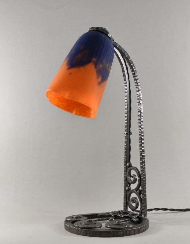 ドーム兄弟　希少なフランス製アールデコランプ　1930年　錬鉄製