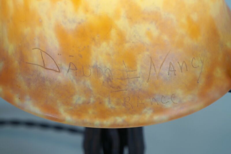 メネディー＆ドーム兄弟　フランス製アールデコランプ　1930年　錬鉄製のサイン